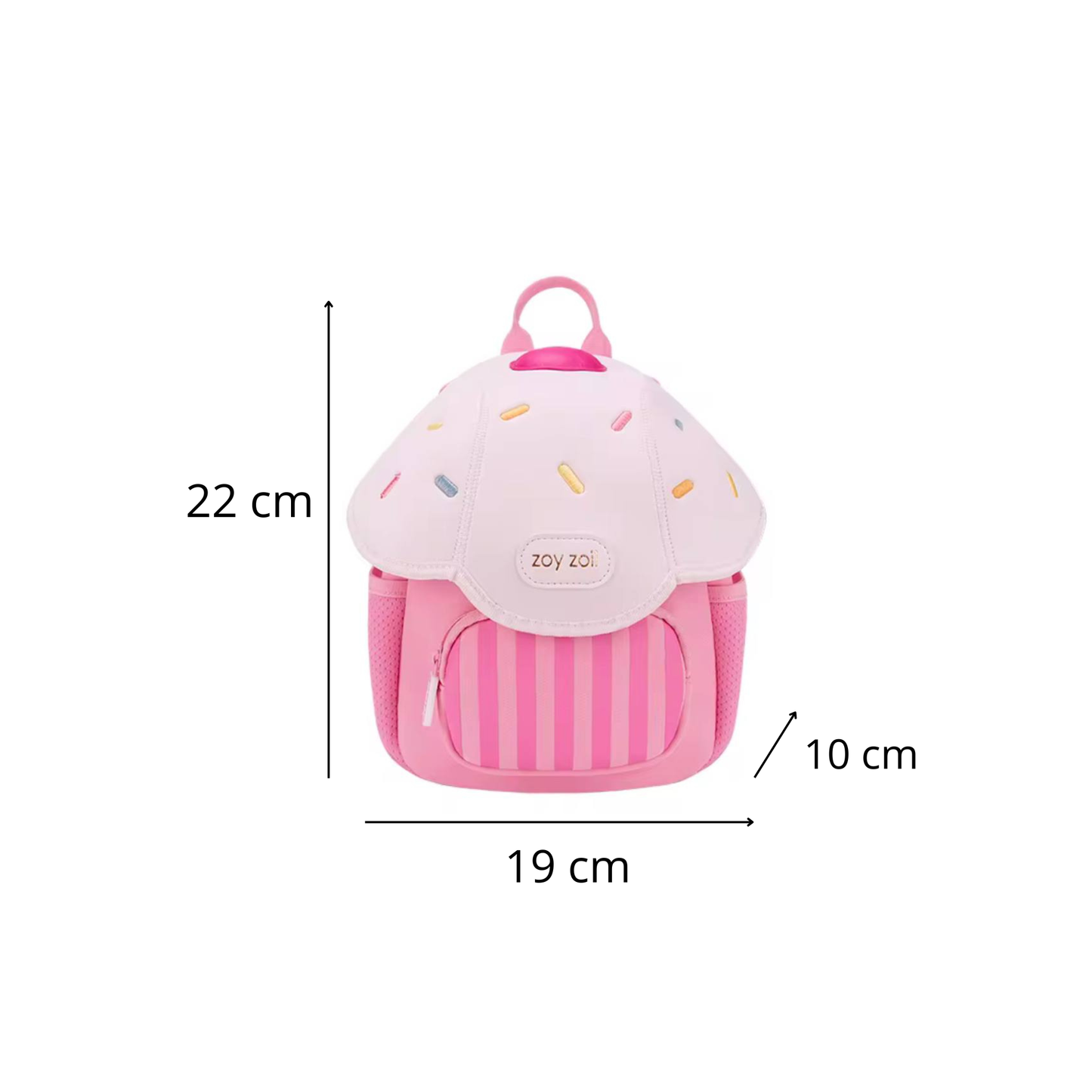 Sac à dos pour enfants Zoy Zoii Zoy Zoii B50 Ice Cream Taille moyenne Compact et léger avec bretelles réglables et poche avant zippée Parfait pour les voyages et l'école