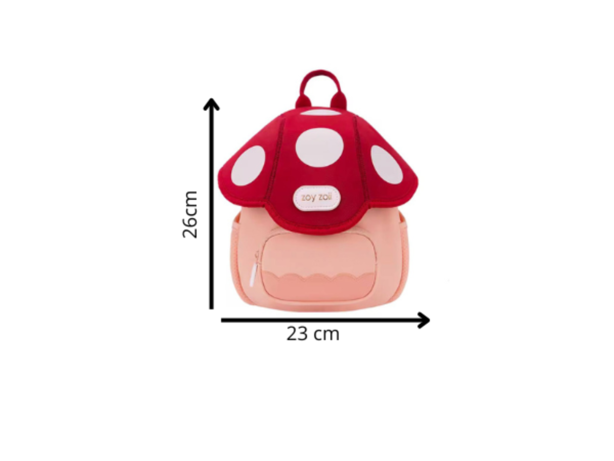 Mochila infantil con diseño de seta mágica colorida