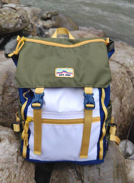 Zoy Zoii Mochila Infantil para Viajes y Aventuras Verde Resistente y Cómoda con Espalda Acolchada y Bolsillos Prácticos para Niños Activos