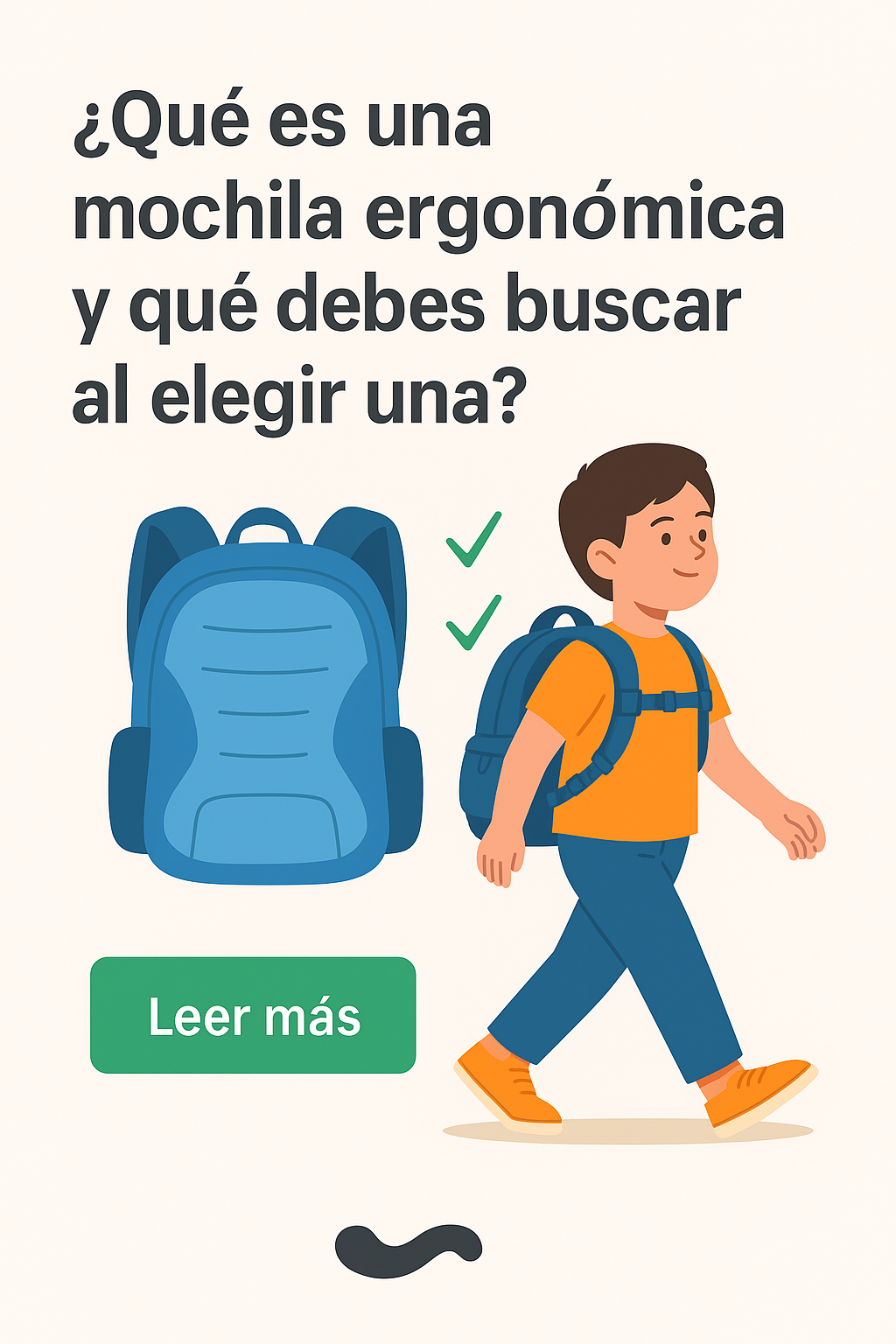 Niño llevando una mochila ergonómica con correas acolchadas y respaldo ventilado, mostrando comodidad, buena postura y diseño saludable para el colegio.