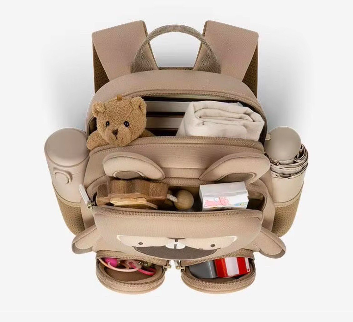 Zoy Zoii B38 – Mochila Infantil Conejo Gris con Sonido y Correas Ajustables