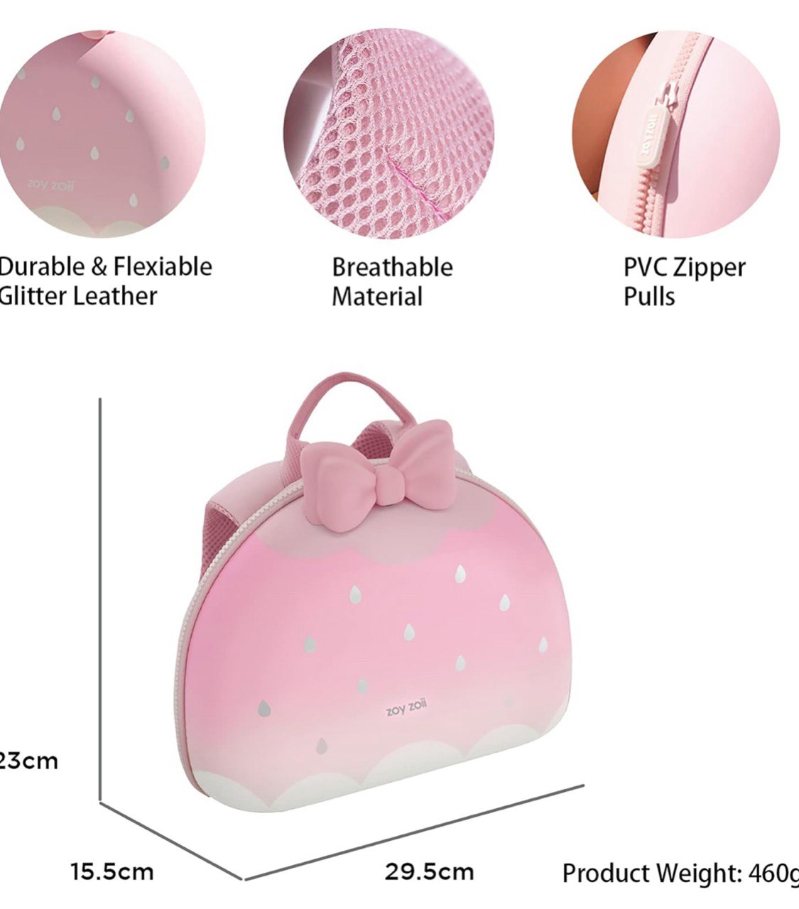 Sac à dos Zoy Zoii B8+ Fraise avec nœud rose