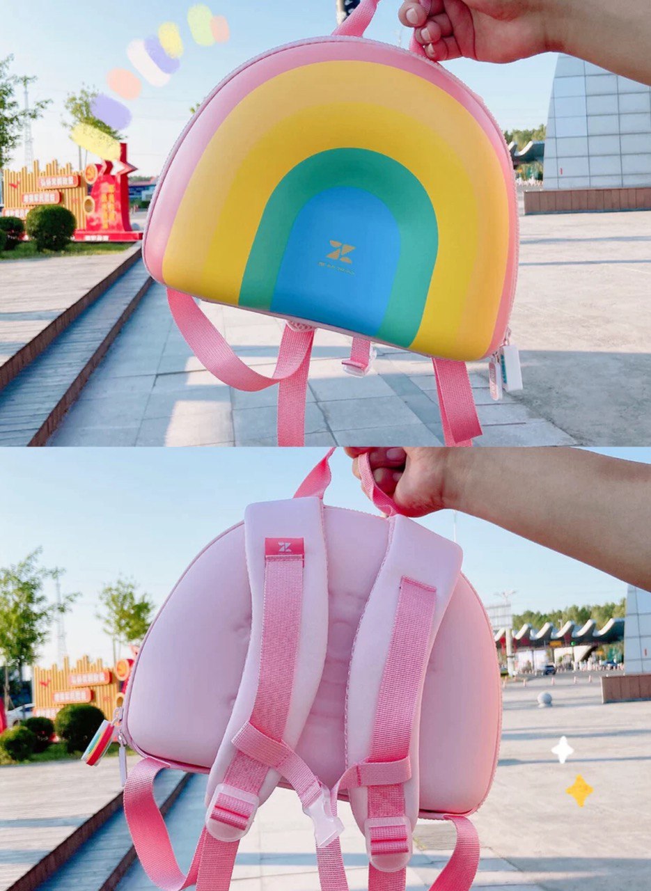 Zoy Zoii B8 Sugar – Mochila Infantil Corazón Arcoíris 3D Ligera y Cómoda