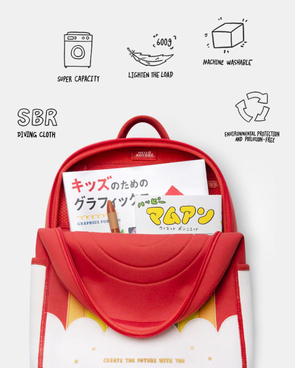 Zoy Zoii B19 – Mochila Infantil Rainbow Ergonómica y Ecológica