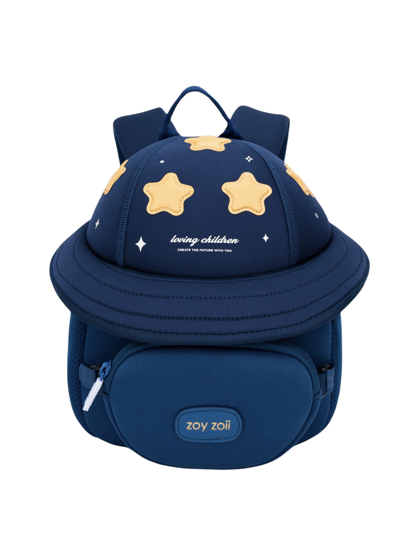 Mochila infantil azul con estrellas amarillas Zoy Zoii para niños y niñas
