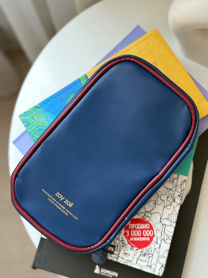Estuche escolar para niños Zoy Zoii con diseño de cohete espacial color azul