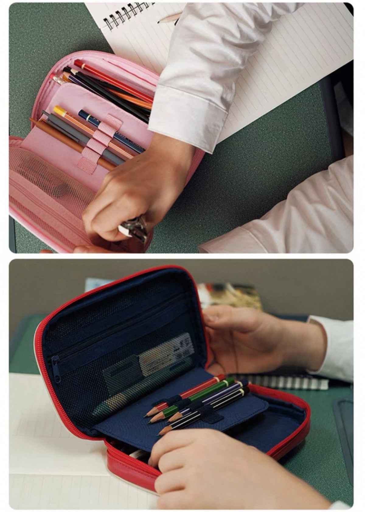 Estuche escolar para niños Zoy Zoii con diseño de cohete espacial color azul