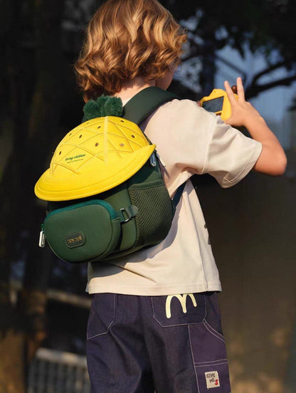 Mochila para niños diseño piña con bolsillo frontal extraíble