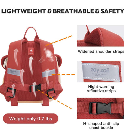 Mochila divertida color rojo con corazón arcoíris