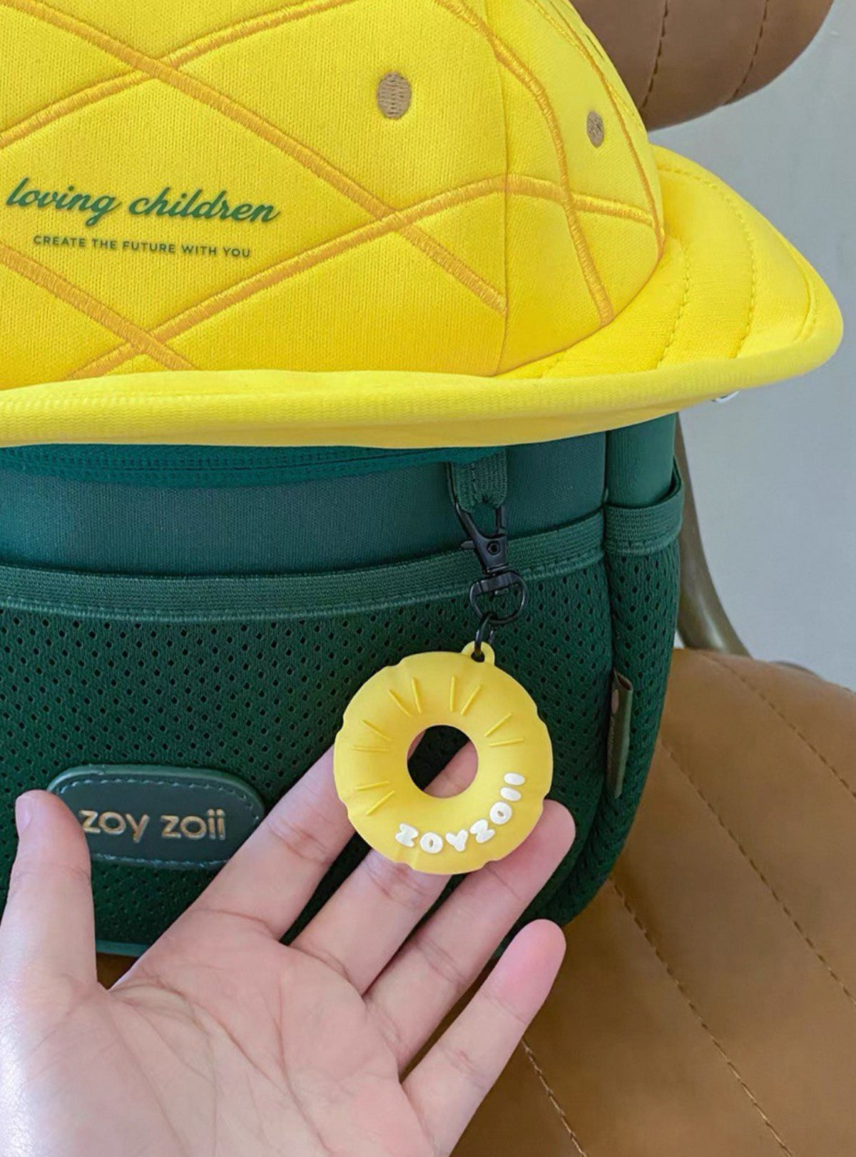 Mochila preescolar divertida en forma de fruta piña