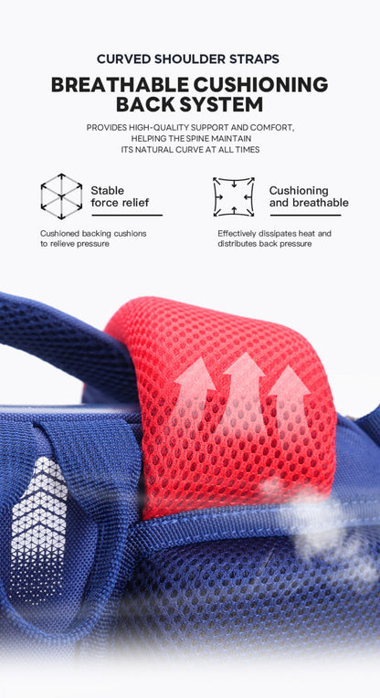 Zoy Zoii Mochila Escolar Infantil B59 Opencampus Azul con Diseño Vintage y Soporte Ergonómico para Niños de 6 a 12 Años