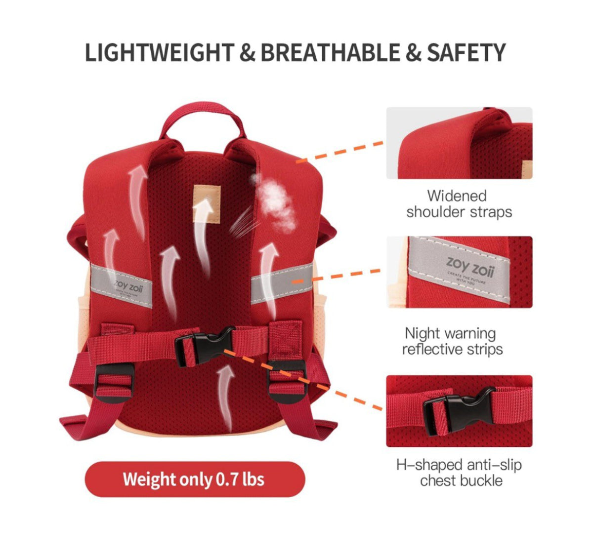 Mochila ligera infantil estilo hongo para guardería