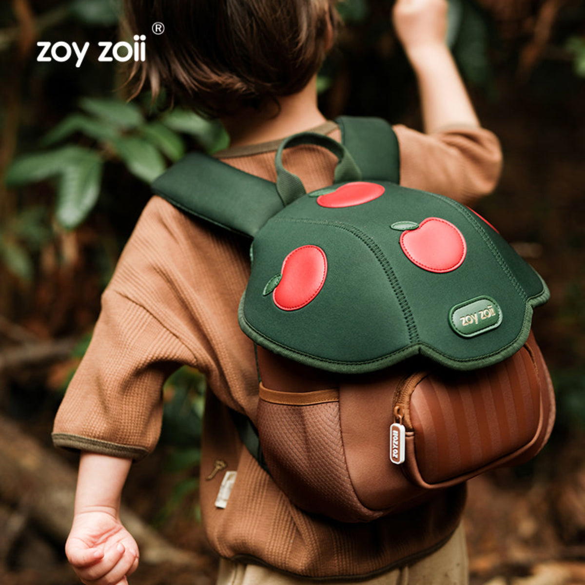 Mochila escolar para niños con diseño de manzana divertida