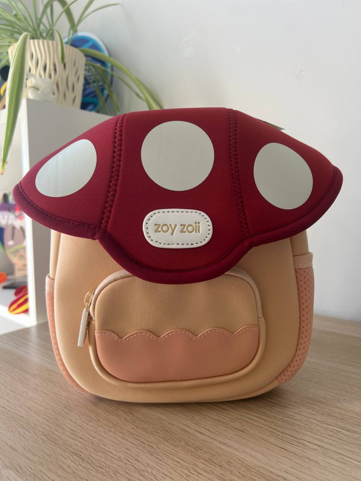 Mochila escolar para niños pequeños con forma de seta