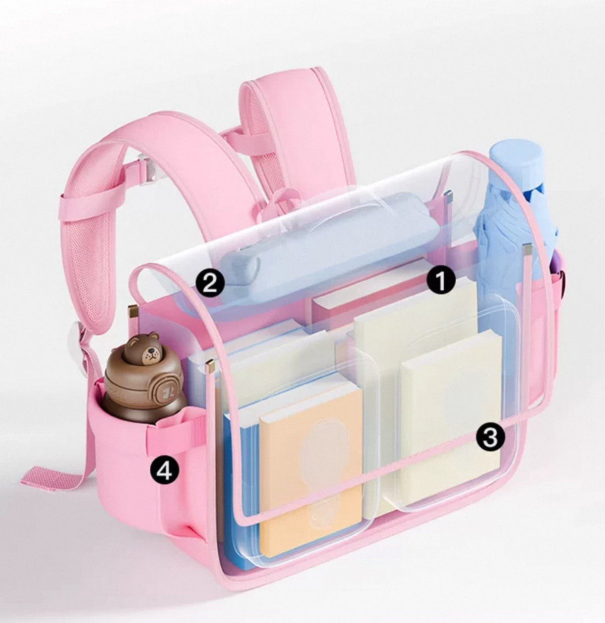 Mochila escolar rígida Zoy Zoii rosa con detalles brillantes