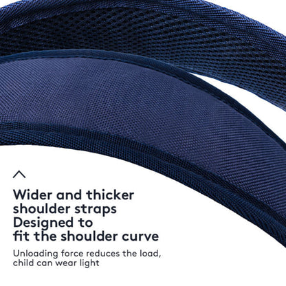 Mochila infantil azul marino con sistema solar ilustrado