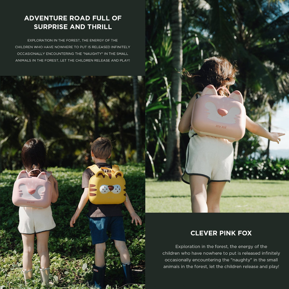 Mochila Zoy Zoii para niñas con forma de zorro, cómoda y resistente