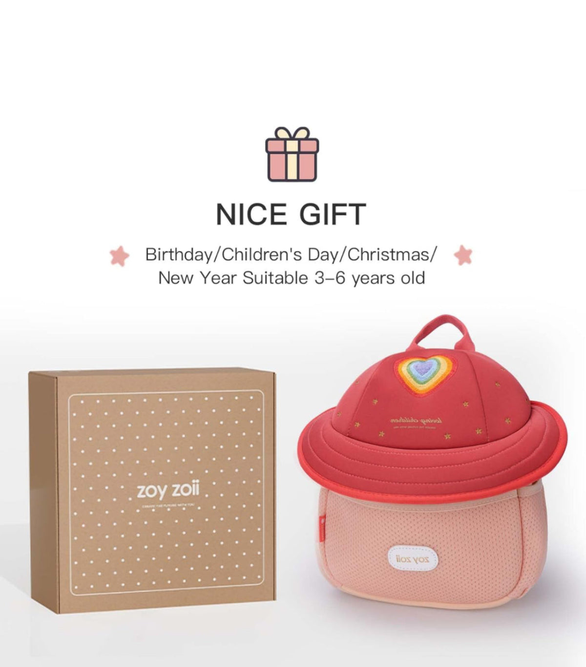 Mochila escolar infantil con estampado de corazón