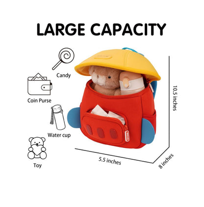 Mochila original Zoy Zoii cohete rojo y amarillo