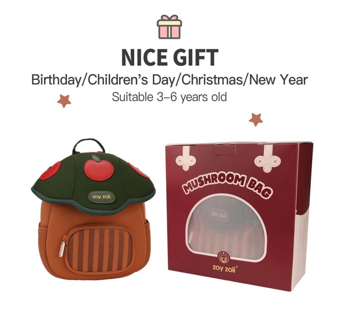 Mochila creativa infantil Zoy Zoii con manzanas rojas