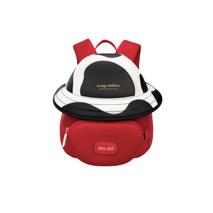 Mochila infantil vaca Zoy Zoii con monedero extraíble roja y negra