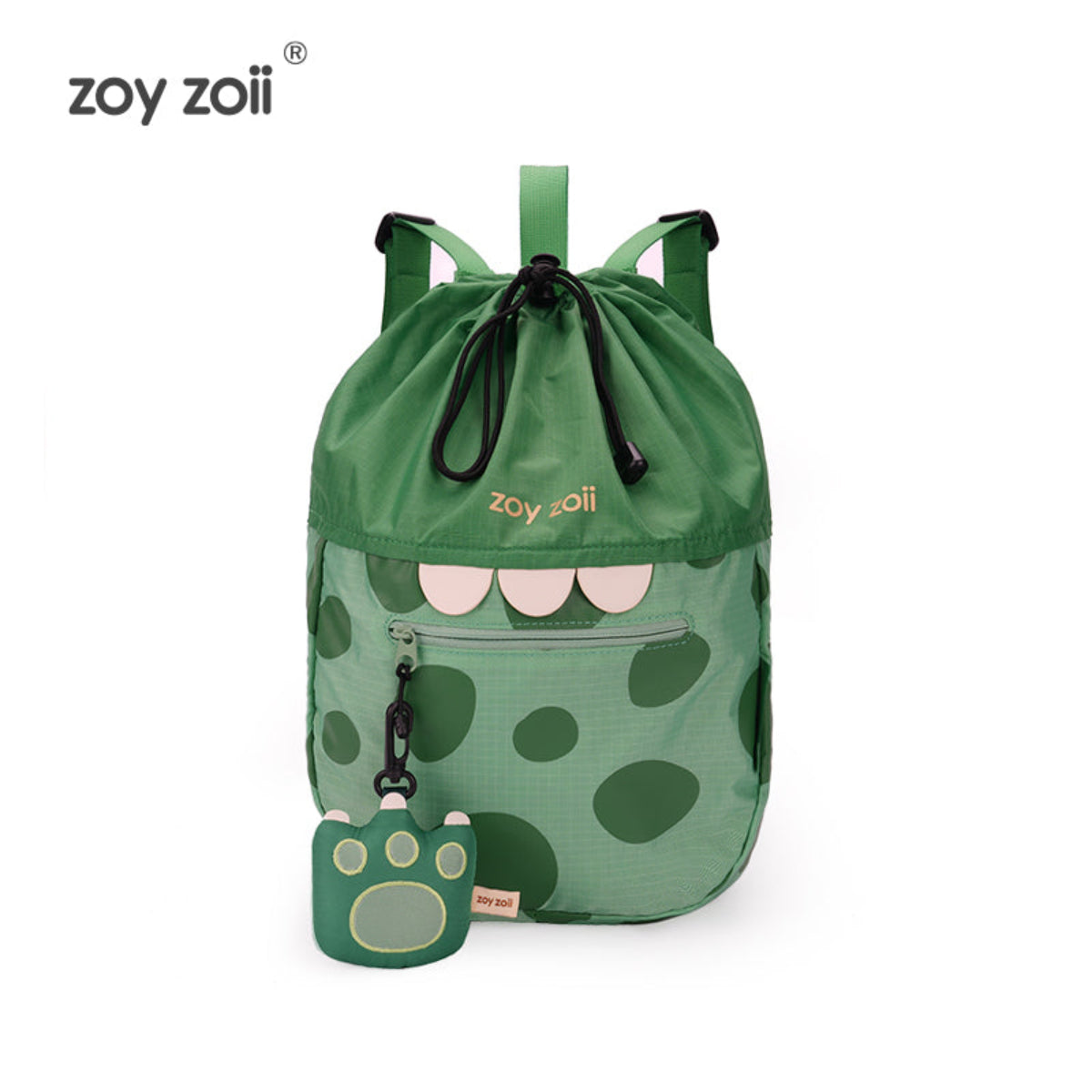 Mochila infantil verde con diseño de dinosaurio