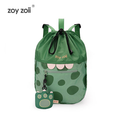Mochila infantil verde con diseño de dinosaurio