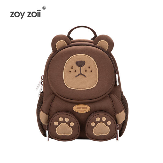 Mochila infantil Zoy Zoii marrón con diseño de oso de la serie Forest