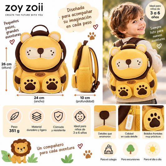 Mochila de animales Zoy Zoii ideal para preescolar