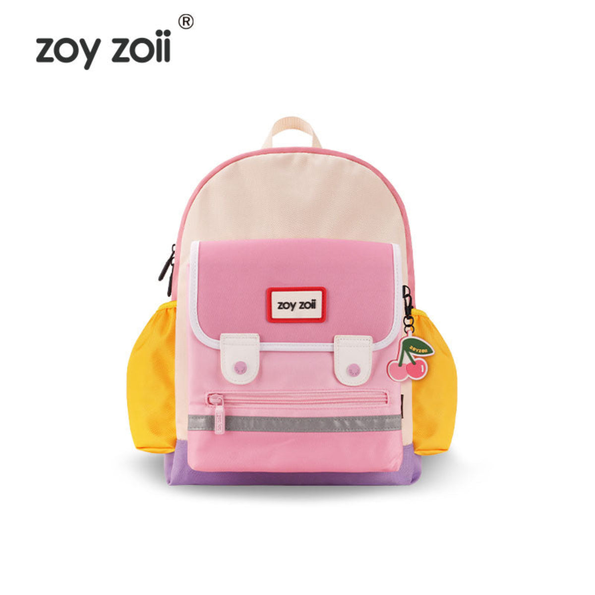 Mochila infantil rosa y amarilla Zoy Zoii con caja de regalo