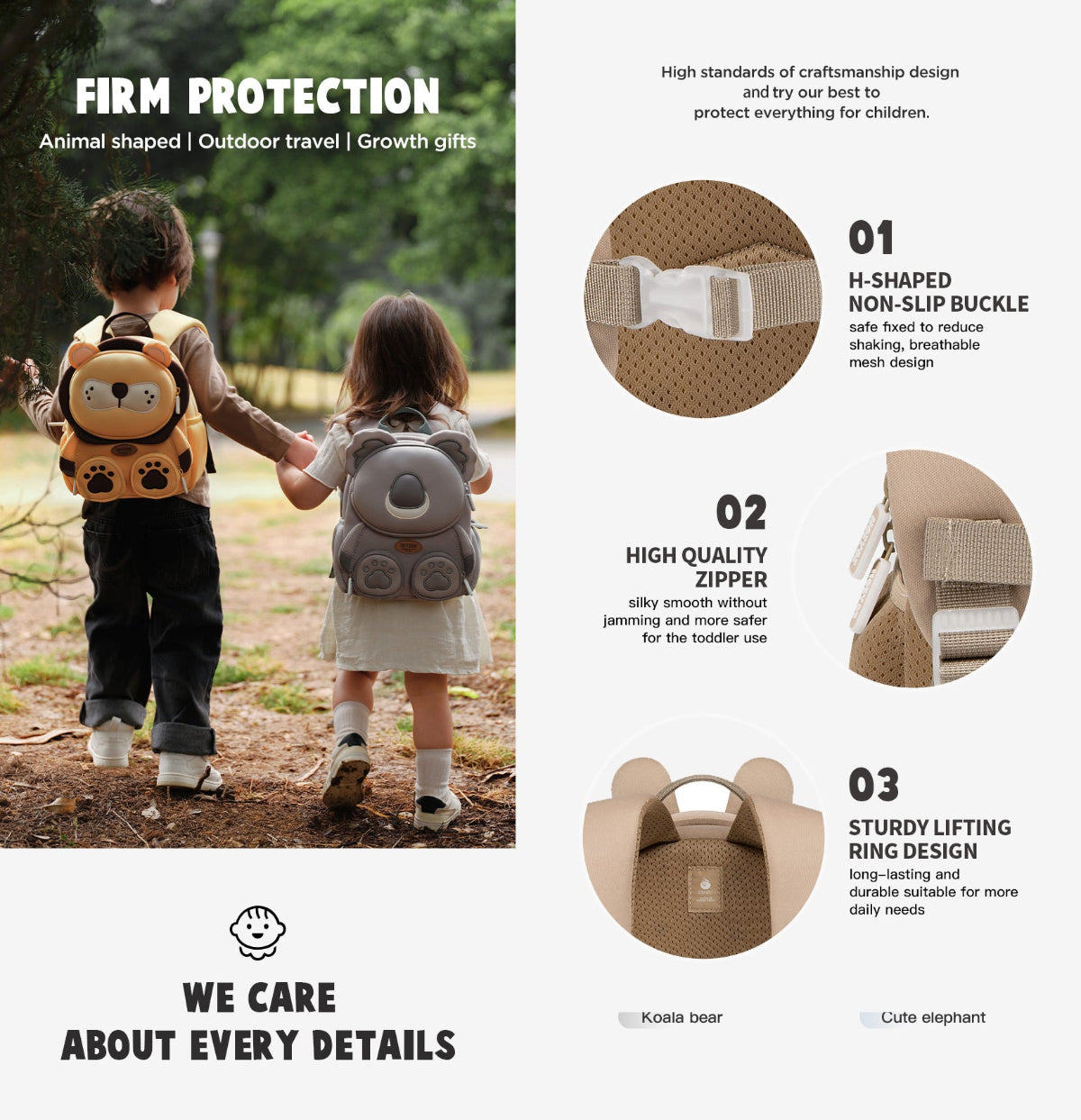 Mochila Zoy Zoii de neopreno con forma de oso cómoda y ligera para el día a día