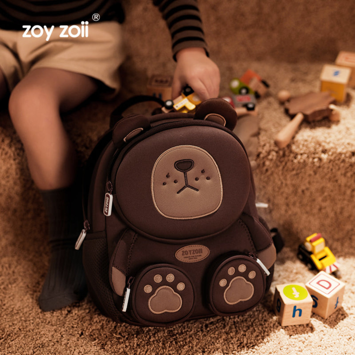 Mochila para niños Zoy Zoii con forma de oso, ideal para guardería o preescolar