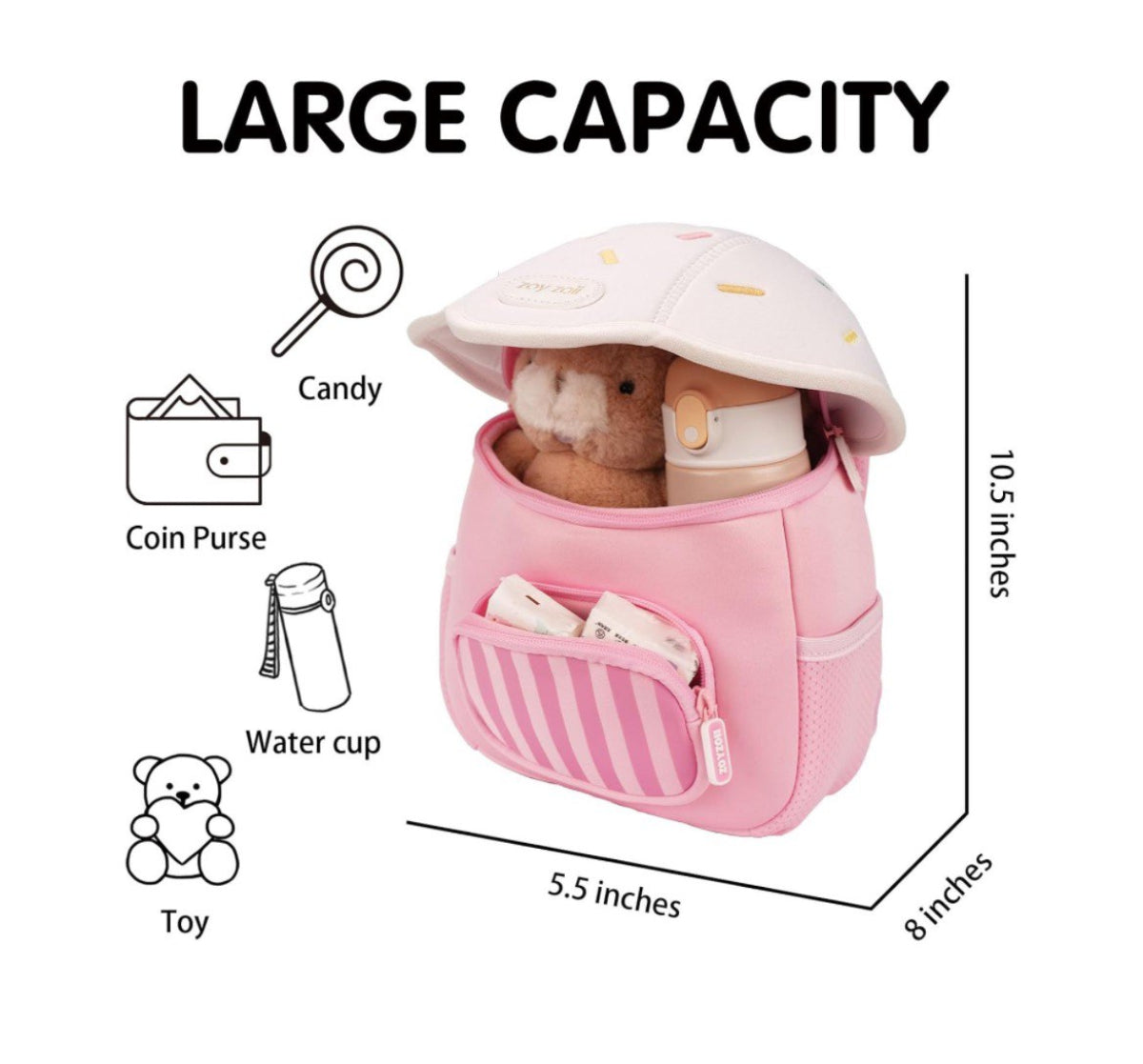 Mochila para niñas Zoy Zoii con forma de cupcake y detalles bordados