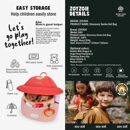 Mochila original Zoy Zoii con corazón colorido