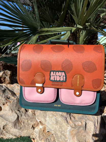 Mochila retro divertida para niños con mensaje Aloha Kids