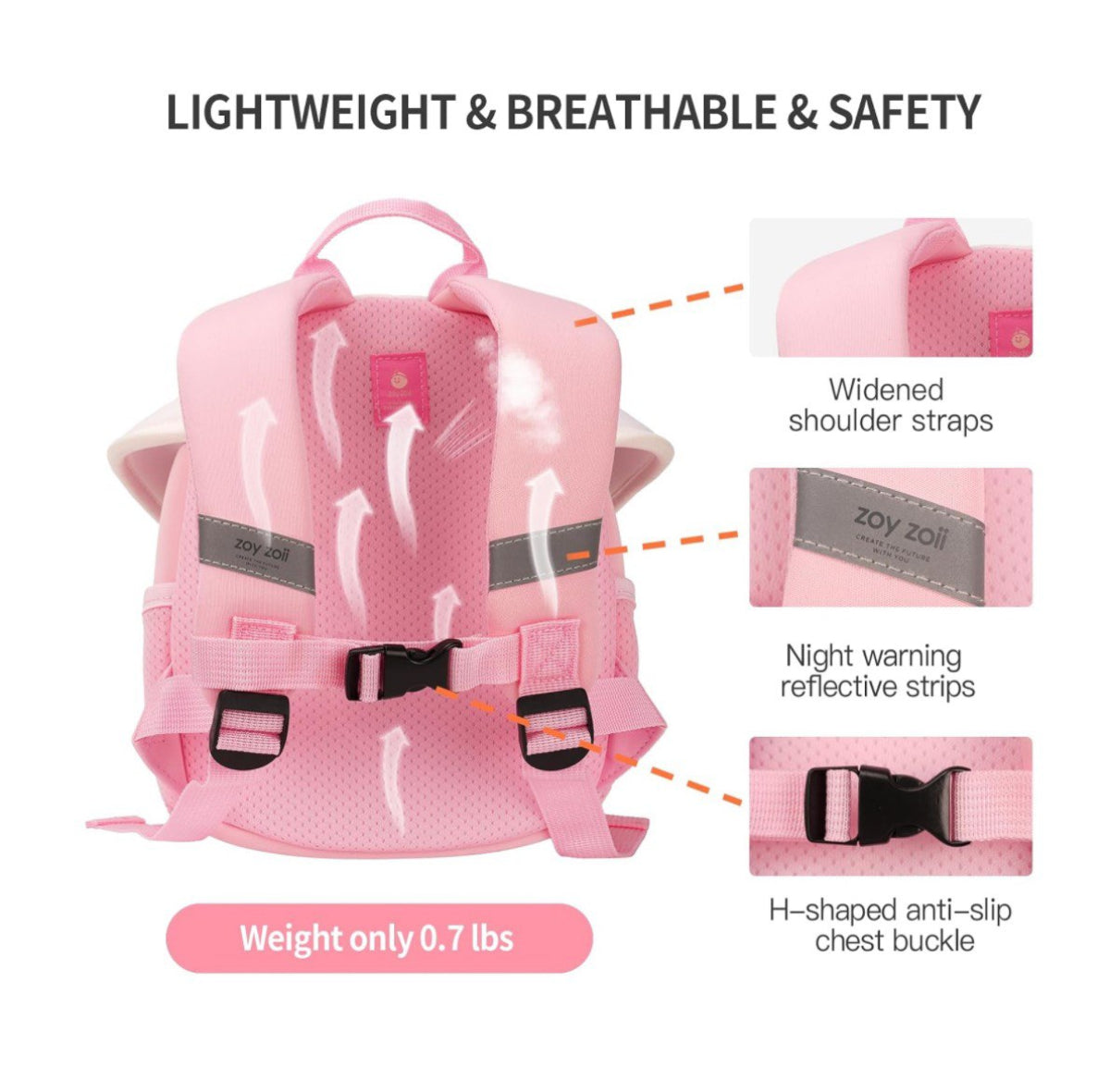 Mochila infantil Zoy Zoii ligera ideal para guardería o paseos