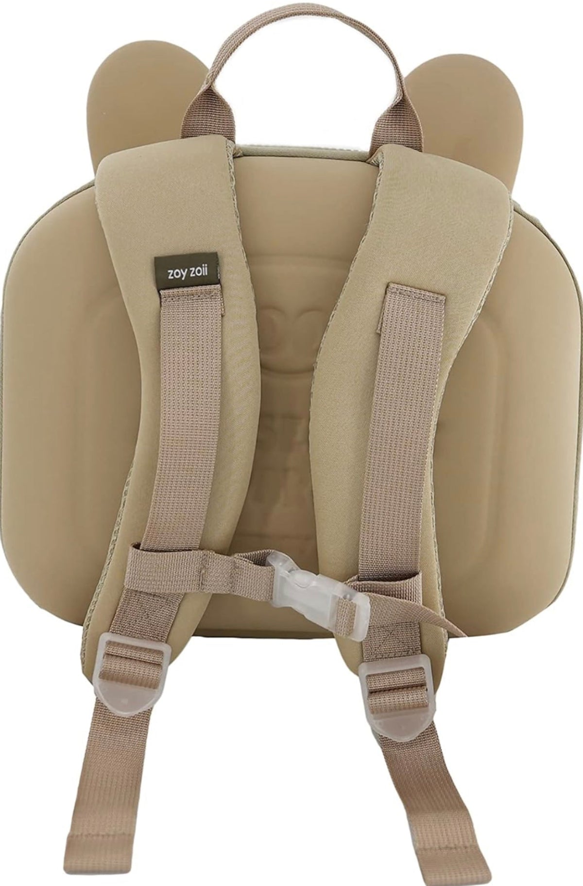 Mochila Zoy Zoii beige con cara de conejo, ideal para guardería