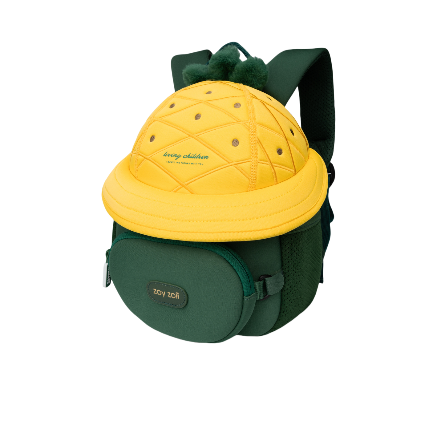 Mochila 3D diseño piña para guardería con bolsillo desmontable