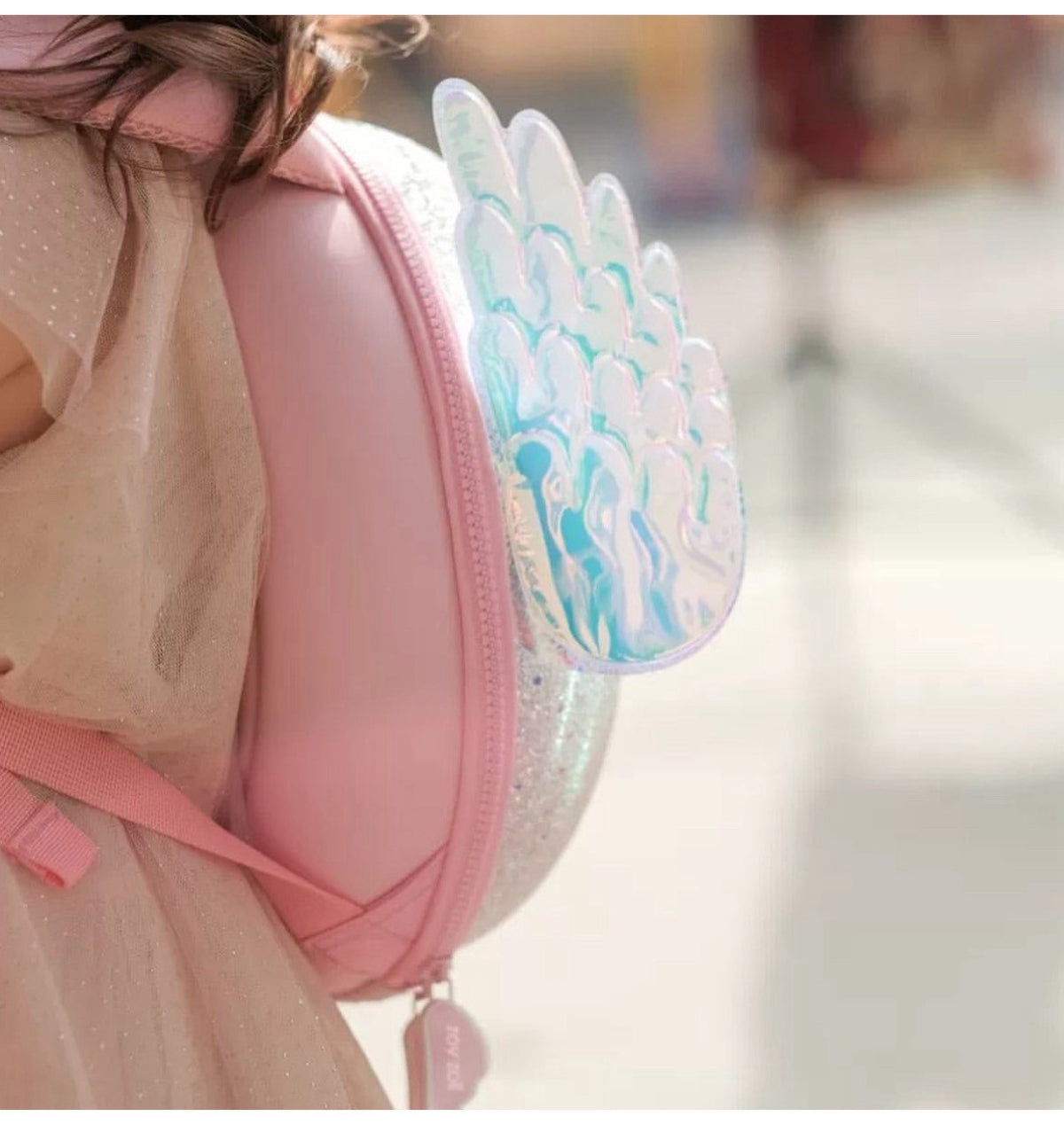 Mochila redonda con glitter Zoy Zoii ideal para niñas pequeñas.