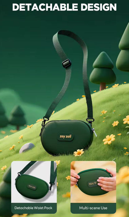 Niño llevando mochila Zoy Zoii dinosaurio con correas ajustables y reflectores de seguridad