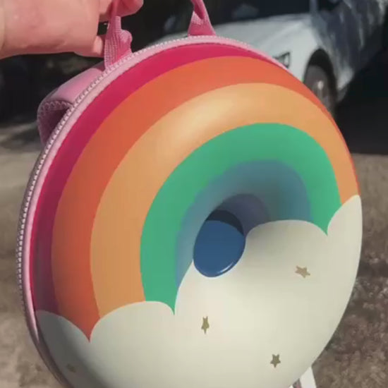 Mochila original Zoy Zoii arcoíris con estrellas doradas