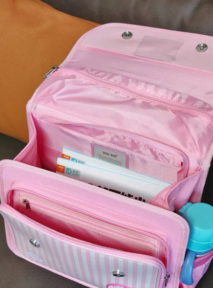 Zoy Zoii Mochila Escolar Infantil B59-B Opencampus Rosa Diseño Vintage Ergonómico y Funcional para Niños de 6 a 12 Años