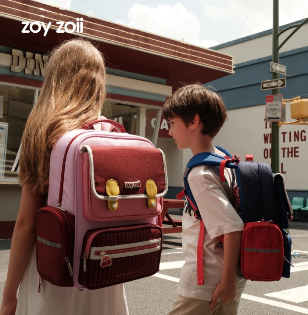Zoy Zoii Mochila Escolar Infantil B88-A Cereza con Espalda Ortopédica y Sistema de Amortiguación Air Cushioning para Niños y Niñas
