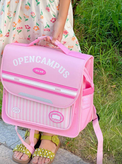 Zoy Zoii Mochila Escolar Infantil B59-B Opencampus Rosa Diseño Vintage Ergonómico y Funcional para Niños de 6 a 12 Años