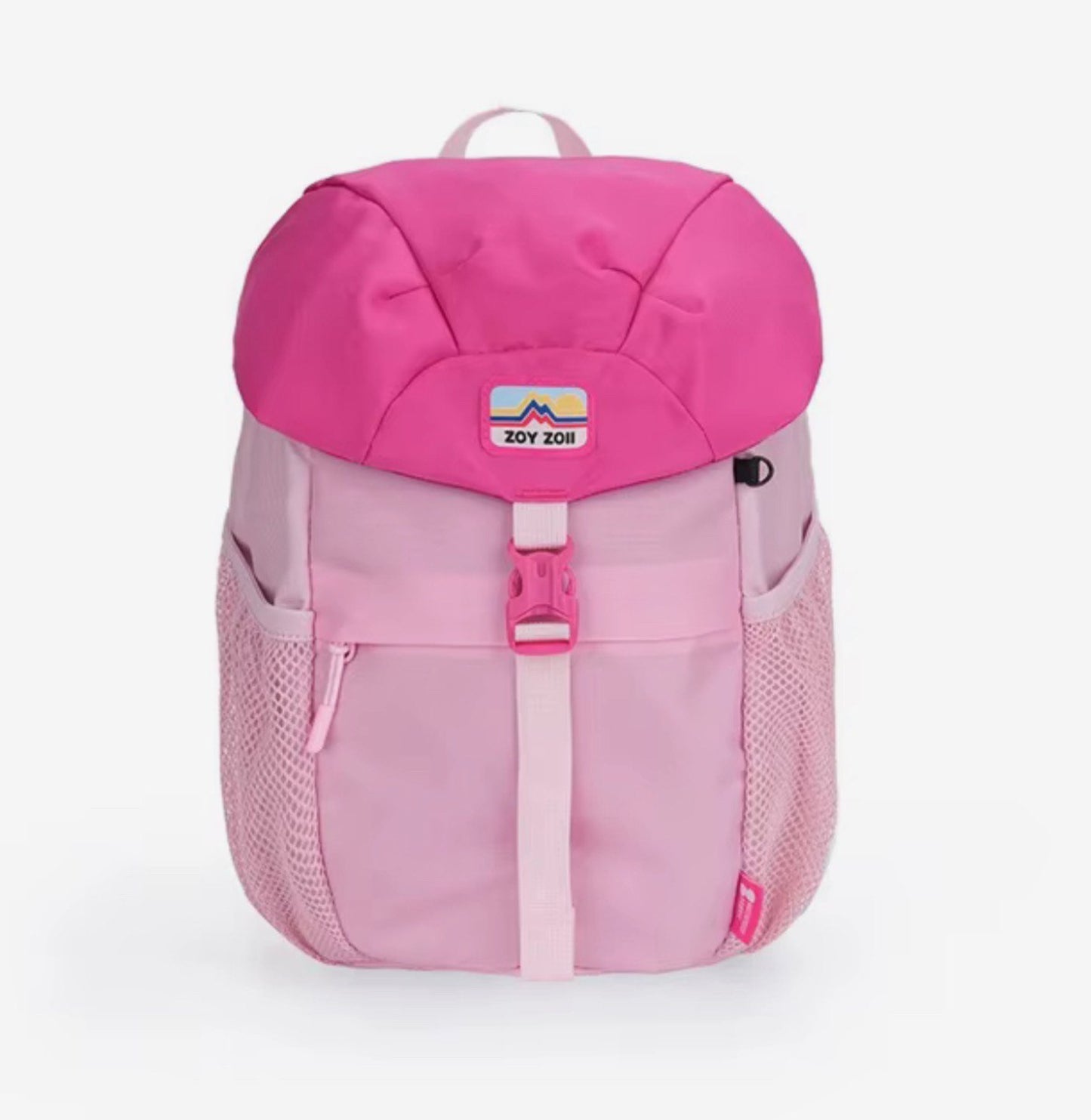 Zoii B73 Rosa - Mochila para Niños de Nylon Impermeable con Espalda Acolchada y Bolsillos Laterales 