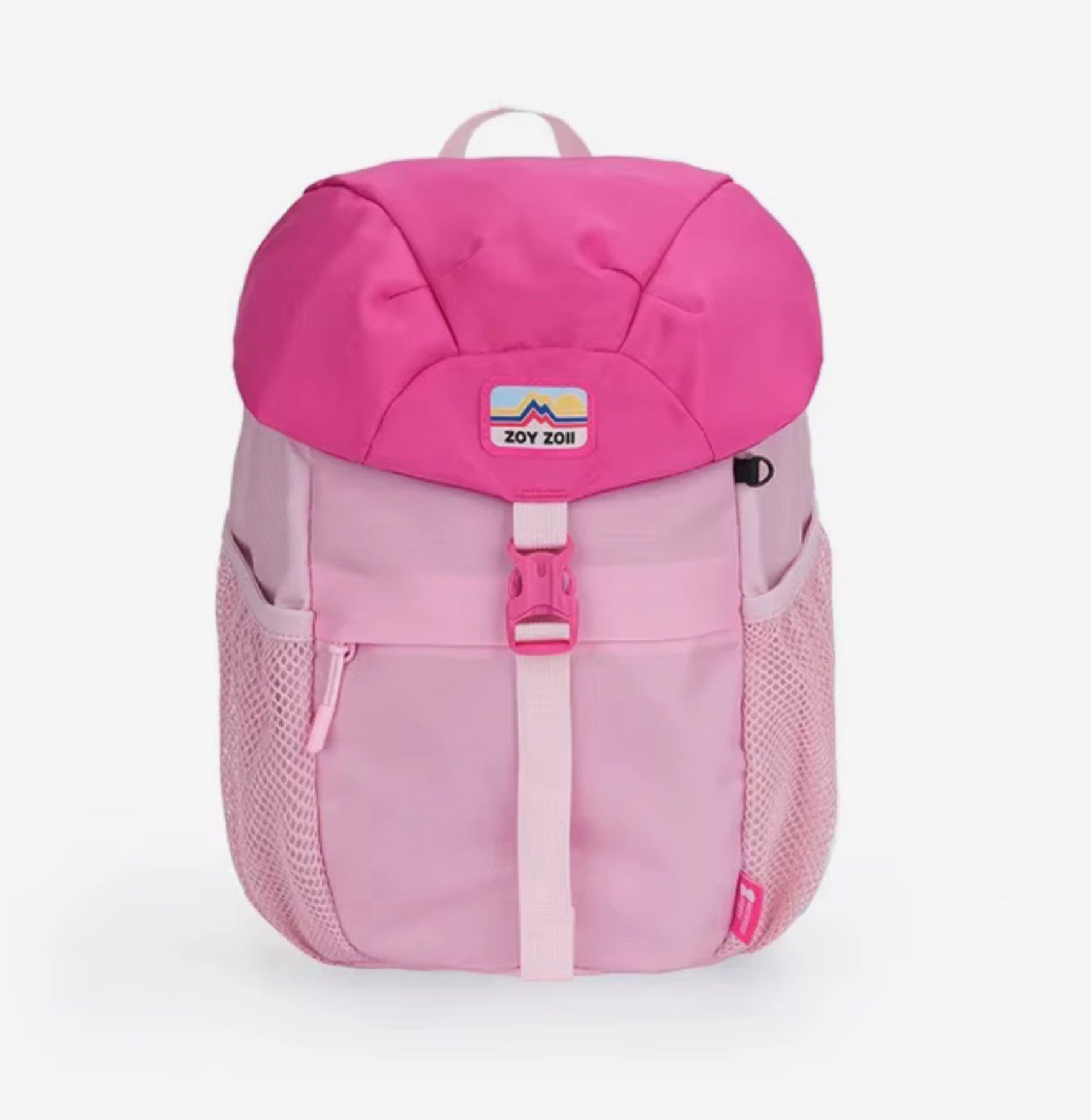 Zoii B73 Rosa - Mochila para Niños de Nylon Impermeable con Espalda Acolchada y Bolsillos Laterales 