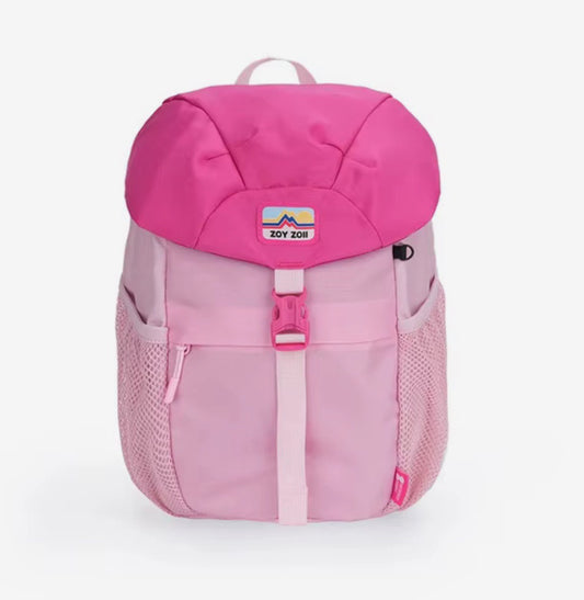Zoii B73 Rosa - Mochila para Niños de Nylon Impermeable con Espalda Acolchada y Bolsillos Laterales 