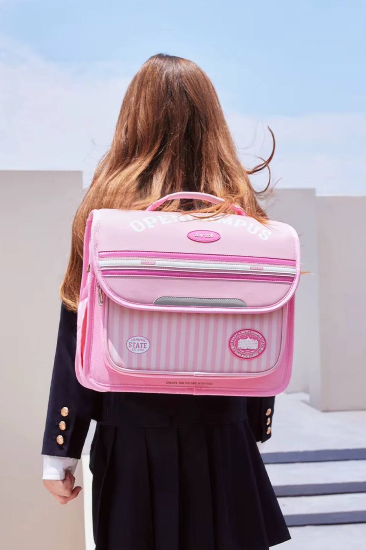 Zoy Zoii Mochila Escolar Infantil B59-B Opencampus Rosa Diseño Vintage Ergonómico y Funcional para Niños de 6 a 12 Años