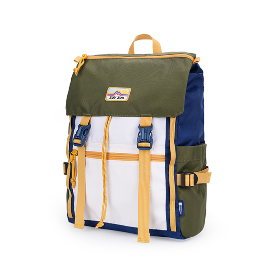 Zoy Zoii Mochila Infantil para Viajes y Aventuras Verde Resistente y Cómoda con Espalda Acolchada y Bolsillos Prácticos para Niños Activos