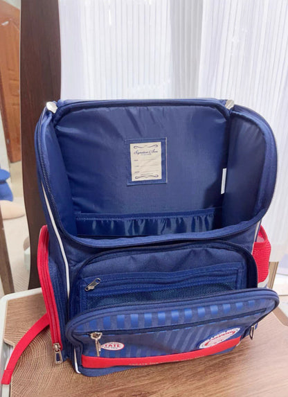 Zoy Zoii Mochila Escolar Infantil B59 Opencampus Azul con Diseño Vintage y Soporte Ergonómico para Niños de 6 a 12 Años